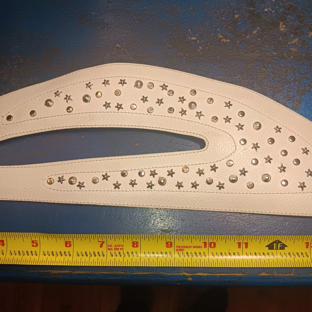 Avignon Vintage 80s White Leather Belt - Picture 5 of 7